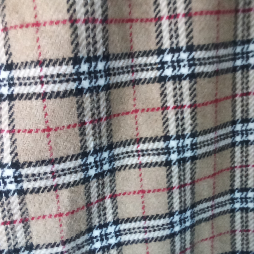 Vintage Burberry Style Classic Tan Plaid Maxi Skirt Size 12 Wool Blend - Picture 2 of 7
